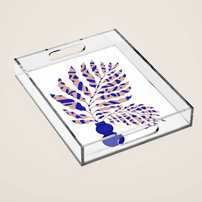 Foliage Blue Acrylic Tray Gallery Image 1