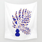 Foliage Blue Wall Tapestry Gallery Image 4