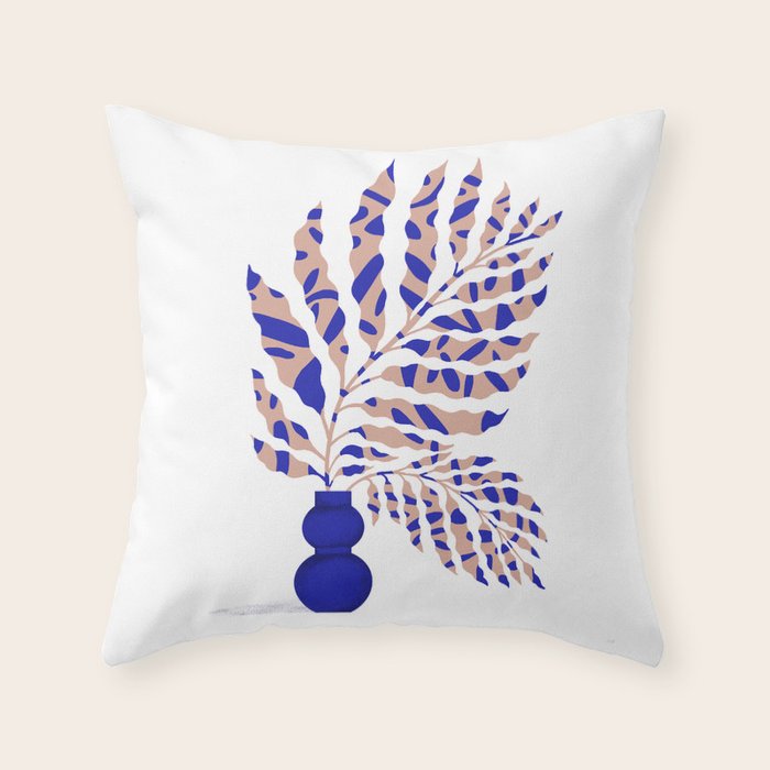 Foliage Blue Throw Pillow Gallery Image 6