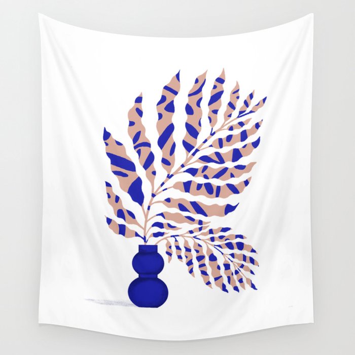 Foliage Blue Wall Tapestry Gallery Image 1
