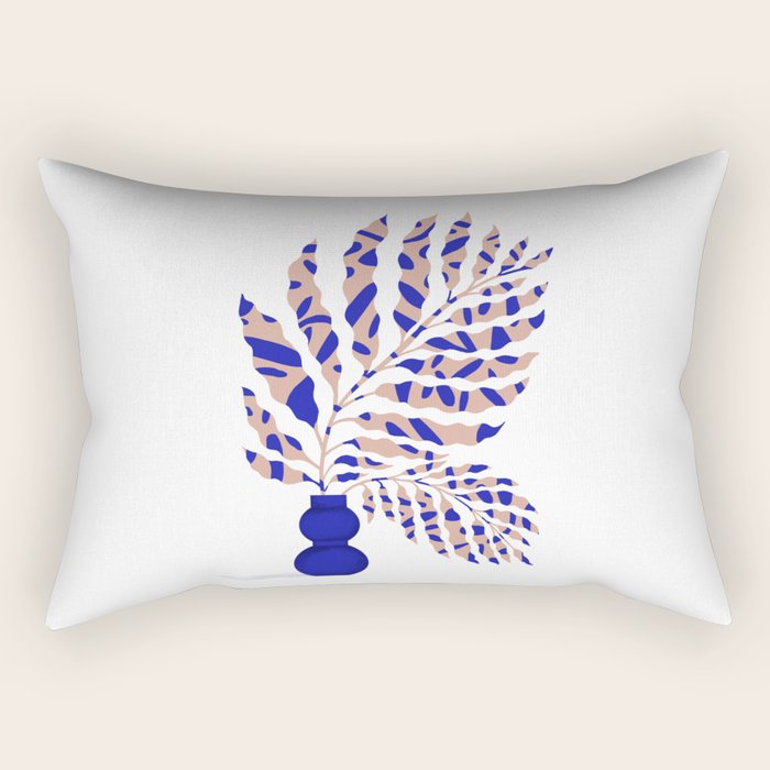 Foliage Blue Rectangular Pillow Gallery Image 1