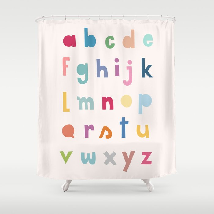 ABC alphabet art Shower Curtain Gallery Image 1