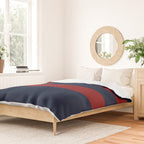 Navy Red Red Horizontal Stripes Duvet Cover Gallery Image 2