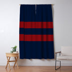 Navy Red Red Horizontal Stripes Window Curtain Gallery Image 5
