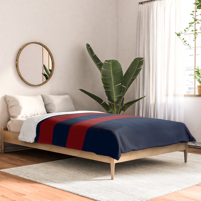 Navy Red Red Horizontal Stripes Comforter Gallery Image 2