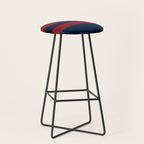 Navy Red Red Horizontal Stripes Stool Gallery Image 1
