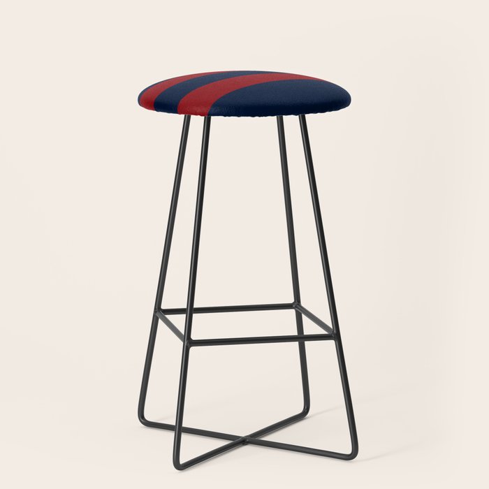 Navy Red Red Horizontal Stripes Stool Gallery Image 1