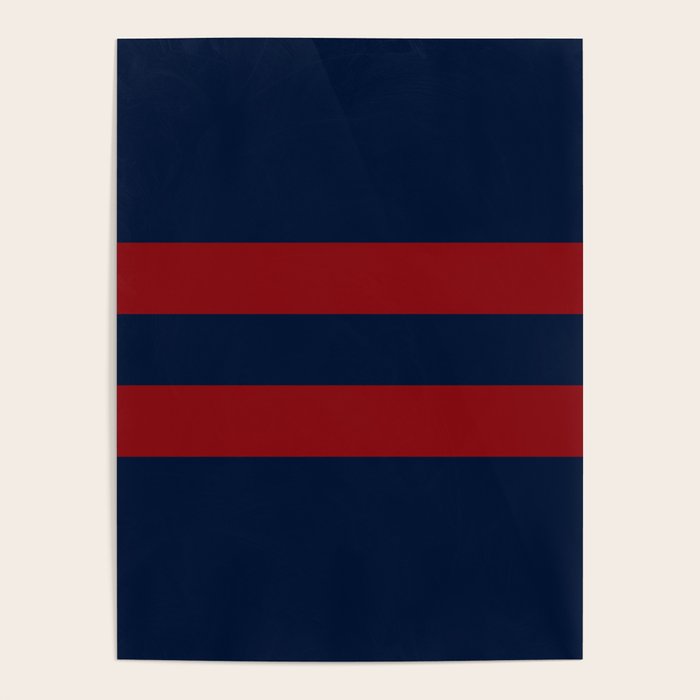 Navy Red Red Horizontal Stripes Poster Gallery Image 4