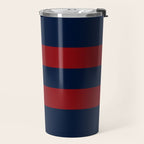 Navy Red Red Horizontal Stripes Travel Mug Gallery Image 2