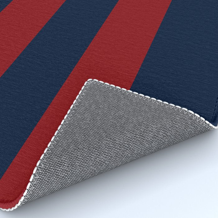 Navy Red Red Horizontal Stripes Rug Gallery Image 4
