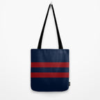 Navy Red Red Horizontal Stripes Tote Bag Gallery Image 2