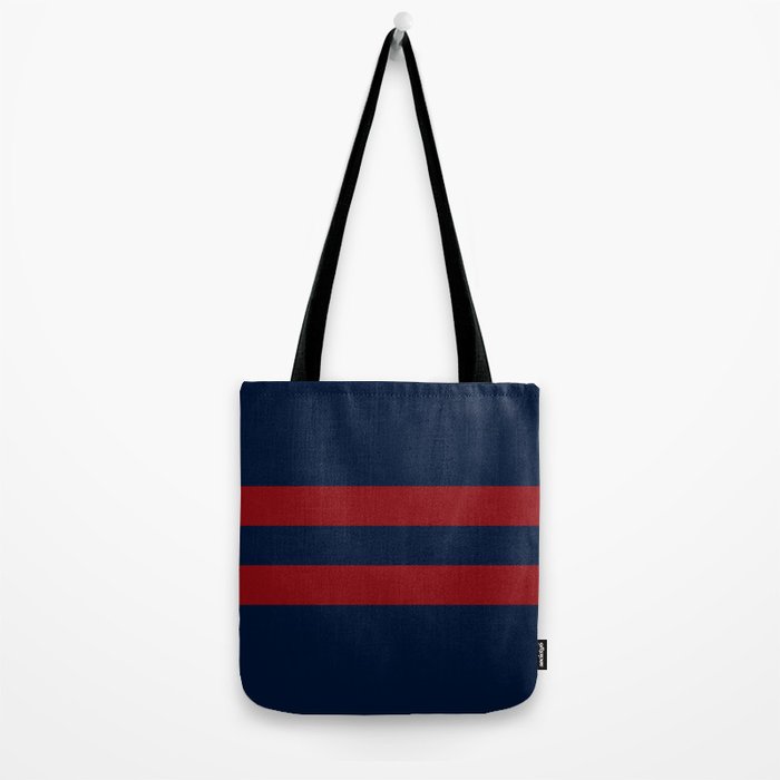 Navy Red Red Horizontal Stripes Tote Bag Gallery Image 2