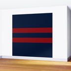 Navy Red Red Horizontal Stripes Wall Mural Gallery Image 2
