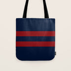 Navy Red Red Horizontal Stripes Tote Bag Gallery Image 1
