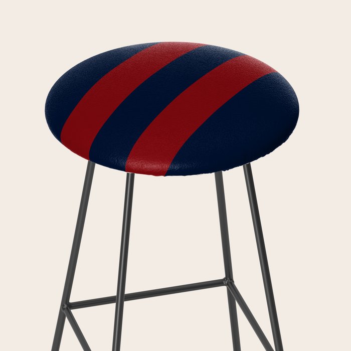 Navy Red Red Horizontal Stripes Stool Gallery Image 2