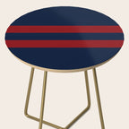 Navy Red Red Horizontal Stripes Side Table Gallery Image 2