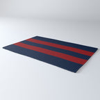 Navy Red Red Horizontal Stripes Rug Gallery Image 3