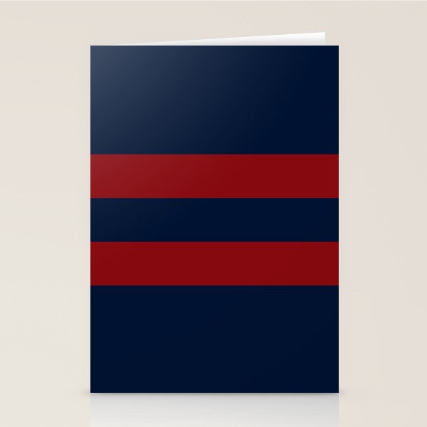 Navy Red Red Horizontal Stripes Stationery Card Gallery Image 2