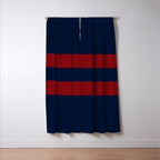 Navy Red Red Horizontal Stripes Window Curtain Gallery Image 3