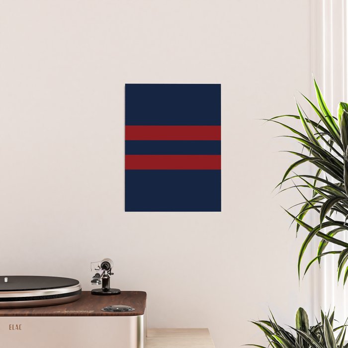 Navy Red Red Horizontal Stripes Poster Gallery Image 2