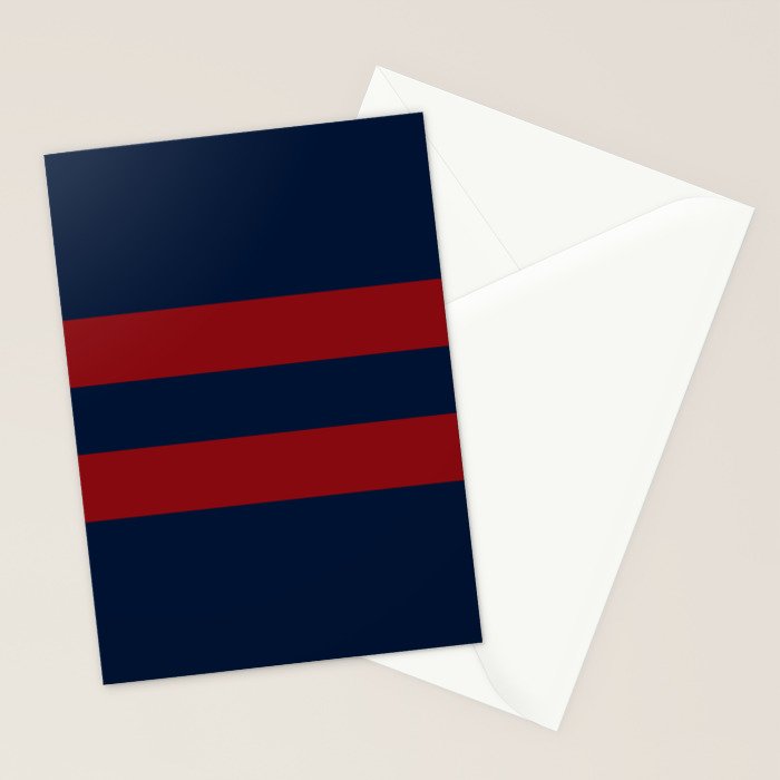 Navy Red Red Horizontal Stripes Stationery Card Gallery Image 2