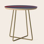 Navy Red Red Horizontal Stripes Side Table Gallery Image 1