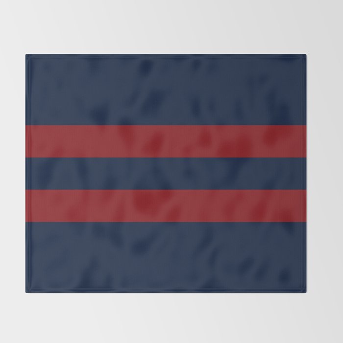 Navy Red Red Horizontal Stripes Throw Blanket Gallery Image 2