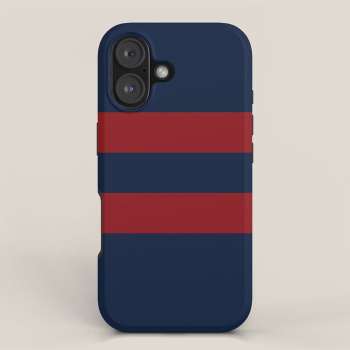 Navy Red Red Horizontal Stripes iPhone Case Gallery Image 1