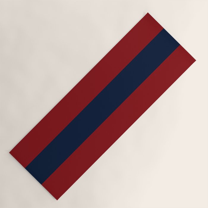 Navy Red Red Horizontal Stripes Yoga Mat Gallery Image 1