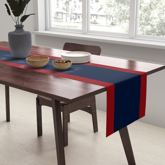 Navy Red Red Horizontal Stripes Table Runner Gallery Image 2