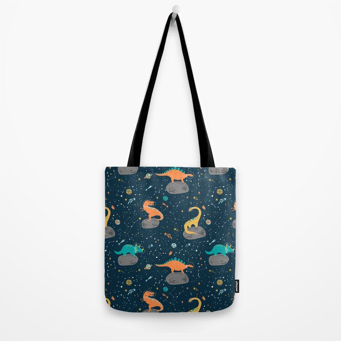 Dinosaurs Floating on an Asteroid Tote Bag Gallery Image 2