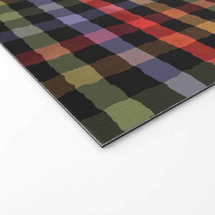 Boho Checkered Deep Palette Welcome Mat Gallery Image 2