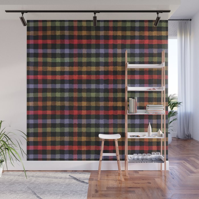 Boho Checkered Deep Palette Wall Mural Gallery Image 1
