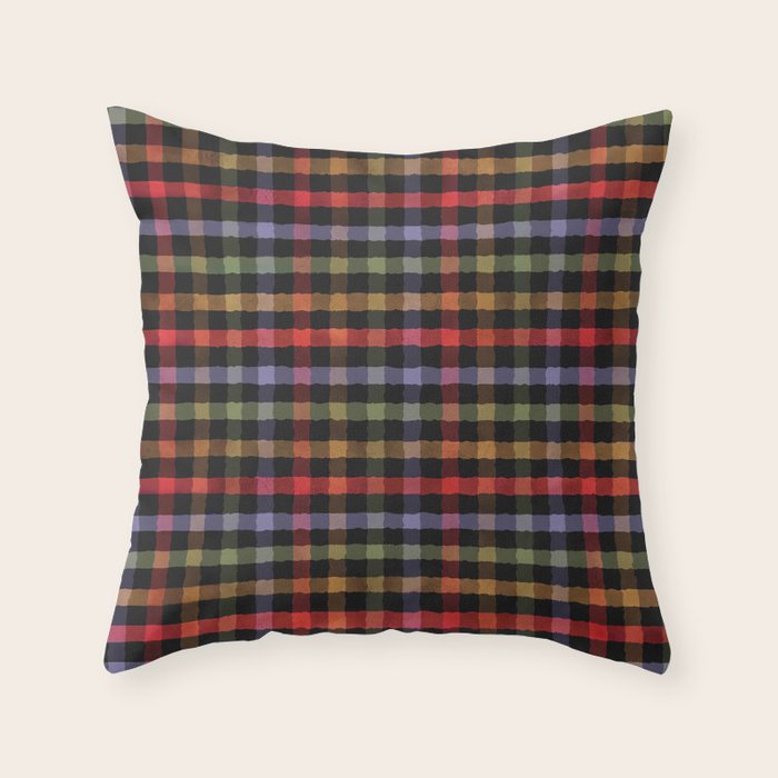 Boho Checkered Deep Palette Throw Pillow Gallery Image 6