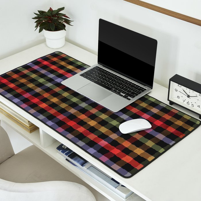 Boho Checkered Deep Palette Desk Mat Gallery Image 2