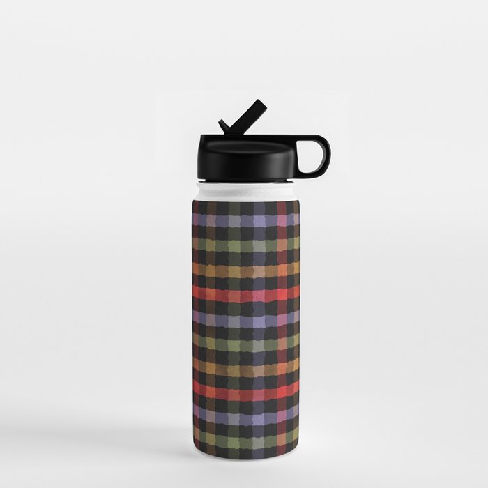 Boho Checkered Deep Palette Water Bottle Gallery Image 1