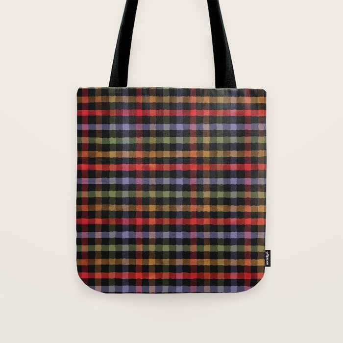 Boho Checkered Deep Palette Tote Bag Gallery Image 1