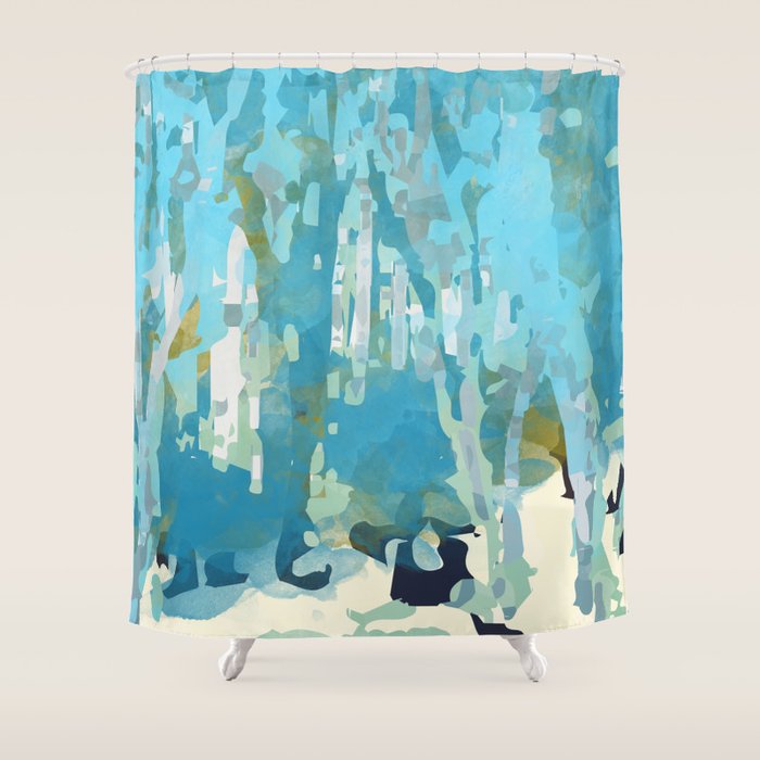 abstract forest in pastels Shower Curtain Gallery Image 1