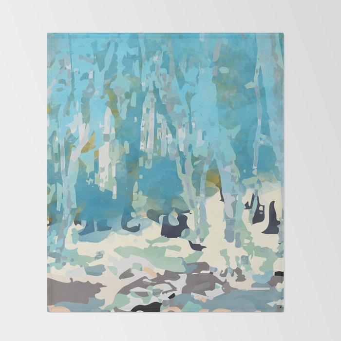 abstract forest in pastels Throw Blanket Gallery Image 2