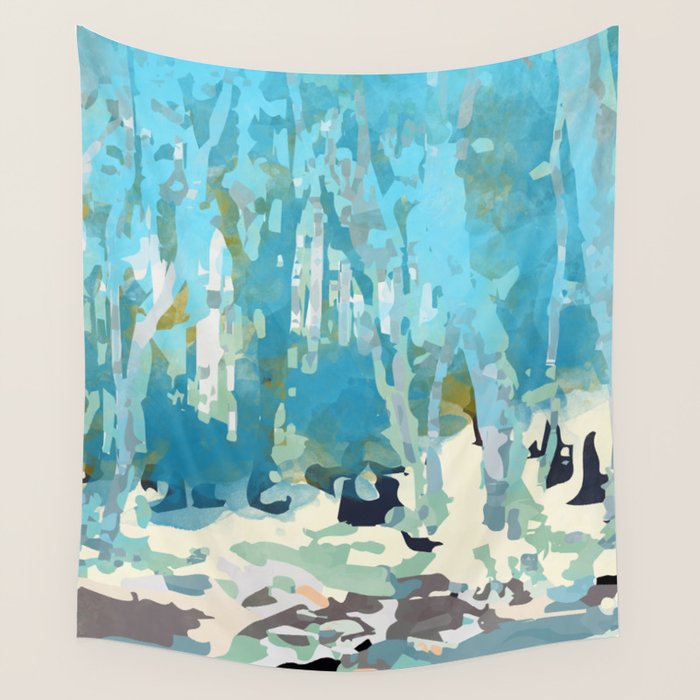 abstract forest in pastels Wall Tapestry Gallery Image 4