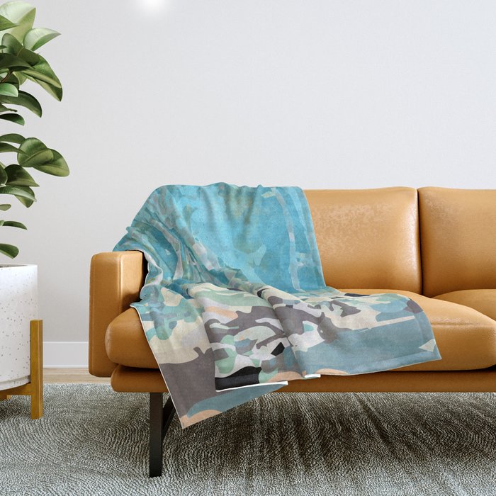 abstract forest in pastels Throw Blanket Gallery Image 1