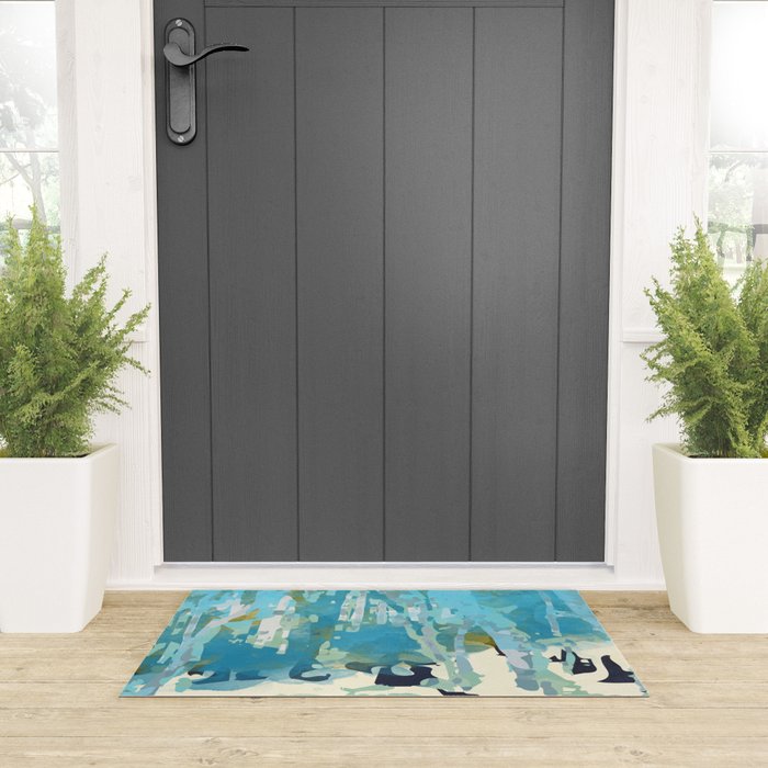 abstract forest in pastels Welcome Mat Gallery Image 3