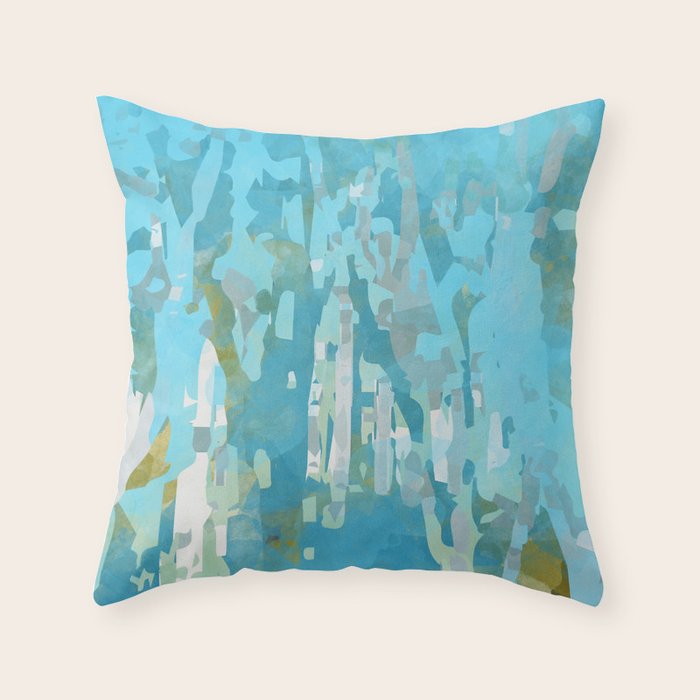 abstract forest in pastels Throw Pillow Gallery Image 6