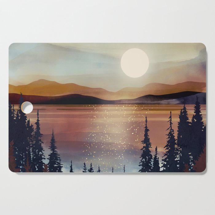 Summer Lake Sunset Cutting Board Gallery Image 1