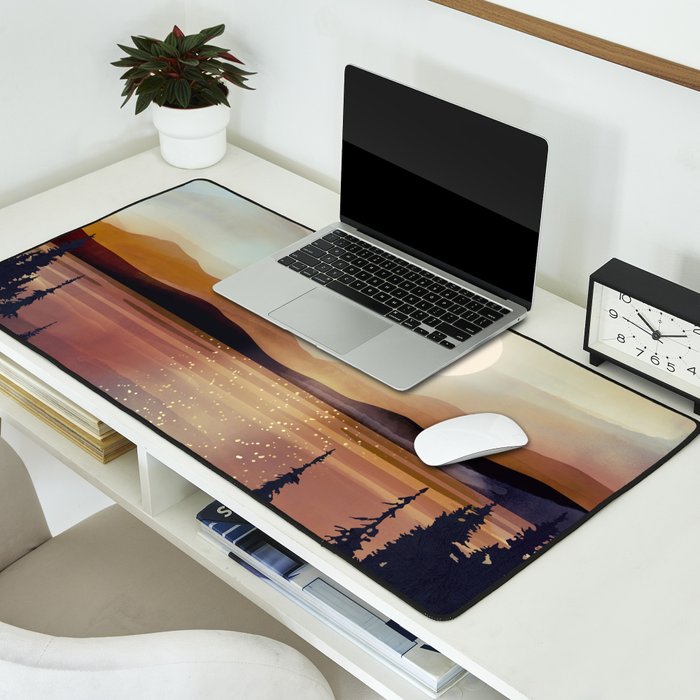 Summer Lake Sunset Desk Mat Gallery Image 2