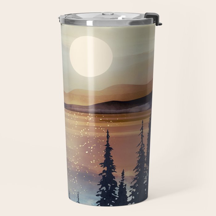 Summer Lake Sunset Travel Mug Gallery Image 2
