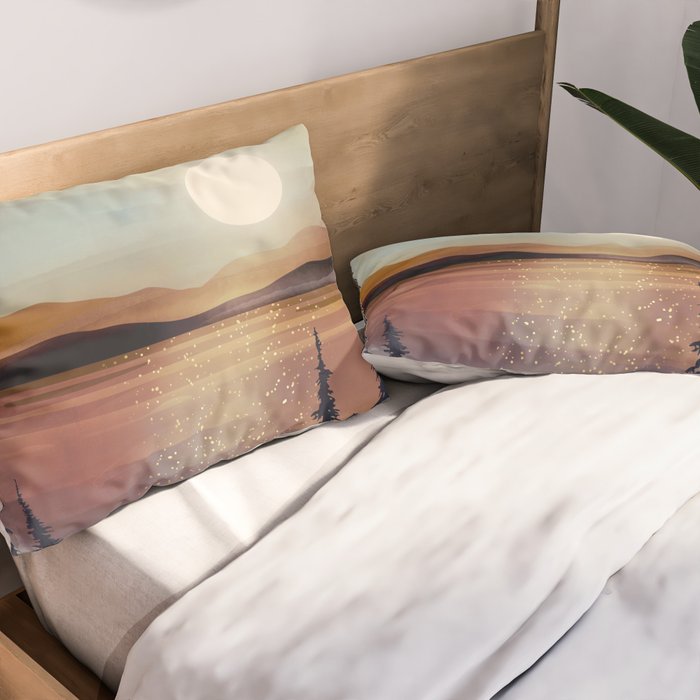 Summer Lake Sunset Pillow Sham Gallery Image 2