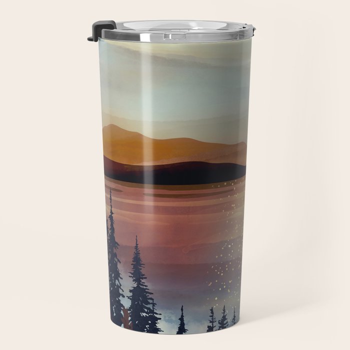 Summer Lake Sunset Travel Mug Gallery Image 3