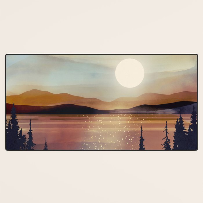 Summer Lake Sunset Desk Mat Gallery Image 3