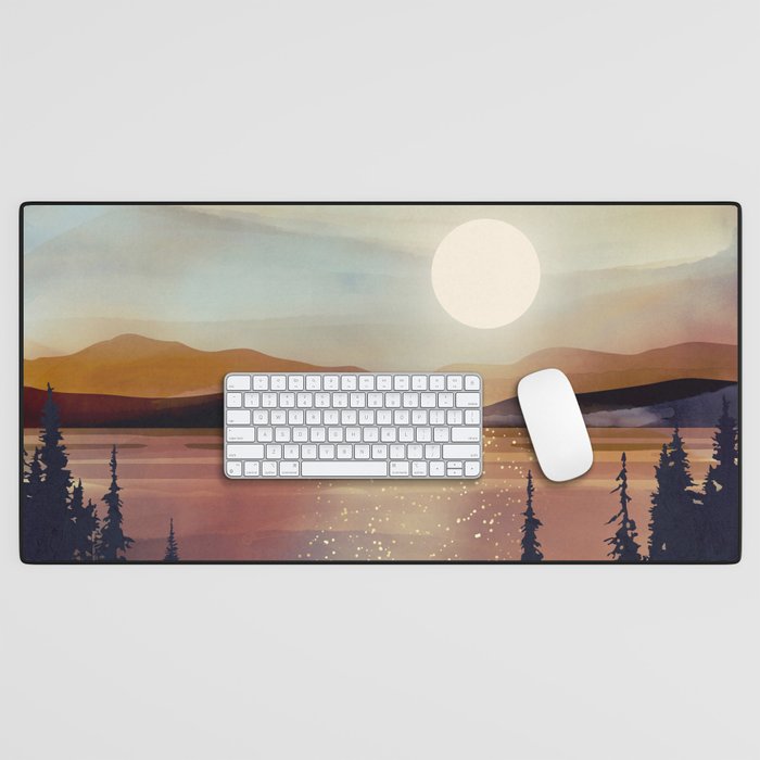 Summer Lake Sunset Desk Mat Gallery Image 1